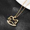 304 Stainless Steel Crystal Rhinestone Rocking Horse Pendant Necklaces for Women NJEW-F339-02G-5