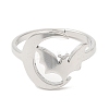 Non-Tarnish 304 Stainless Steel Moon with Bat Adjustable Ring for Women RJEW-M149-04P-1