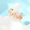 304 Stainless Steel Enamel Adjustable Cuff Rings for Women RJEW-A074-05G-3