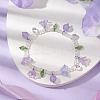 Dyed Natural Malaysia Jade & Glass Beaded Stretch Bracelet with Flower Charms BJEW-JB10176-01-2