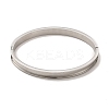 Egg Shaped 201 Stainless Steel Grooved Hinged Bangles LS-STAS-G306-04P-2