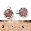 Natural Strawberry Quartz Half Round Charms STAS-L022-397A-P-3