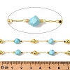 Handmade Synthetic Turquoise Faceted Round Beaded Chains CHC-F021-01G-10-2