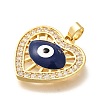 Brass Micro Pave Clear Cubic Zirconia Pendents KK-R212-12G-04-2