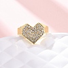 Brass Micro Pave Cubic Zirconia Adjustable Cuff Rings for Women RJEW-U053-09G-2
