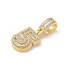 Brass Clear Cubic Zirconia European Dangle Charms KK-R003-01G-05-3