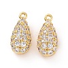 Brass Micro Pave Clear Cubic Zirconia Charms ZIRC-F133-03G-2