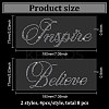 8Pcs 2 Style Word Believe & Inspire Glass Hotfix Rhinestone DIY-FG0004-98-2