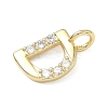 Brass Micro Pave Clear Cubic Zirconia Pendants KK-I476-01G-D-2