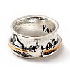 Rotatable Mountain and Heart Alloy Finger Ring LS-RJEW-F123-08AS-1