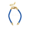Leather Braided Cord Link Bracelets MAK-K022-01G-14-1
