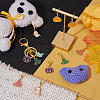 Halloween Theme Alloy Enamel Ghost & Witch Hat & Pumpkin Charm Locking Stitch Markers HJEW-PH01714-5