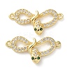 Rack Plating Brass Micro Pave Cubic Zirconia Infinity Snake Connector Charms KK-C084-10B-G-1