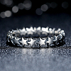Star Rhodium Plated 925 Sterling Silver Finger Rings RJEW-FF0003-07-17mm-4