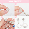 48Pcs 6 Styles Textured Heart 304 Stainless Steel Stud Earring Findings STAS-SP0001-48-6