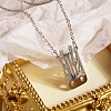 Stylish 304 Stainless Steel Square Pendant Necklace for Women's Daily Wear YL6834-2-1
