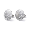 Non-Tarnish 304 Stainless Steel Textured Flat Round Stud Earrings for Women EJEW-I285-03P-1