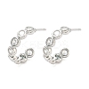 Brass Micro Pave Clear Cubic Zirconia Stud Earrings EJEW-G452-07P-4