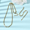 304 Stainless Steel Paperclip Chains Bracelet & Necklace Jewelry Sets SJEW-L199-21G-1