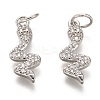 Brass Micro Pave Clear Cubic Zirconia Pendants ZIRC-C020-37P-1