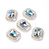 Rainbow Iridescent Plating Acrylic Cabochons X-OACR-E011-07-1