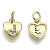 Brass Micro Pave Clear Cubic Zirconia Charms LS-KK-N227-34J-NF-1