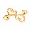 Heart Shape Zinc Alloy Swivel Lobster Clasps IFIN-WH0053-01G-1