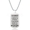 201 Stainless Steel To My Daughter Dog Tag Pendant Ball Chain Necklaces FS-WG527E6-32-1