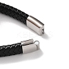 Men's Braided Black PU Leather Cord Bracelets BJEW-K243-19AS-4