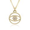 Brass Micro Pave Clear Cubic Zirconia Pendants Necklaces for Women LS-NJEW-B092-04G-1