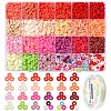 Summer Theme DIY Flat Round/Disc Handmade Polymer Clay Beaded Bracelets Jewelry Making Kits DIY-YW0010-63B-1