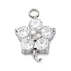 304 Stainless Steel Micro Pave Cubic Zirconia Flower Connector Charms LS-STAS-U042-01P-02-1