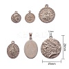 12Pcs 6 Style 304 Stainless Steel Pendants STAS-SZ0001-44P-7