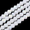 Imitation Jade Bicone Frosted Glass Bead Strands GLAA-F029-JM4mm-A06-1