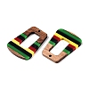 Jamaican Colour Epoxy Resin & Walnut Wood Pendants RESI-N039-122S-2