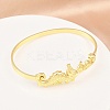 Marine Organism Brass Cuff Bangles for Women BJEW-D368-03N-G-2