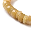 Natural Yellow Jade Beads Stretch Bracelets for Women Men BJEW-C081-05-3