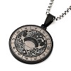 Retro Mandala 201 Stainless Steel Box Chain Constellation Pendant Necklaces for Women Men LS-NJEW-M223-01C-1