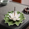 Lotus Leaf & Lotus Flower Porcelain Incense Burners DJEW-CN0001-38A-4