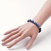 Natural Imperial Jasper(Dyed) & Lava Rock Stretch Bracelets BJEW-JB02755-4