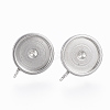 Non-Tarnish 201 Stainless Steel Stud Earring Settings LS-STAS-G179-41P-10mm-1