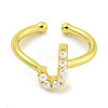 Rack Plating Brass Open Cuff Rings for Women RJEW-F162-01G-J-2