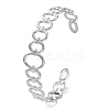 Non-Tarnish 304 Stainless Steel Hollow Oval Cuff Bangle for Women BJEW-D061-04P-2