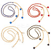 AHADERMAKER 4Pcs 4 Colors Alloy Link Chain Belts AJEW-GA0006-30-1