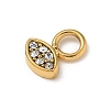 Ion Plating(IP) 304 Stainless Steel with Rhinestone Charms STAS-G351-12G-02-2