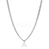 1Pc 304 Stainless Steel Letter Pendant Necklaces NJEW-LP0001-33A-P-1