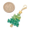 Handmade Glass Seed Beaded Christmas Tree Pendant Decoration HJEW-MZ00298-3