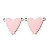 304 Stainless Steel with Pink Enamel Connector Charms SA-CBA061A-06P-1