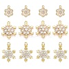 12Pcs 3 Styles Brass Micro Pave Clear Cubic Zirconia Pendants KK-HS0015-71-1