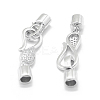 Rhodium Plated 925 Sterling Silver Fold Over Clasps STER-L055-069P-1